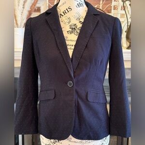 Navy Limited Blazer Women’s XS Polkadot Micro-Dot Tailored Fit Business Casual